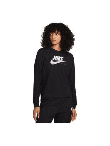 Nike NSW TEE OC 1 LS BOXY Дамска блуза с дълъг ръкав, черно, размер