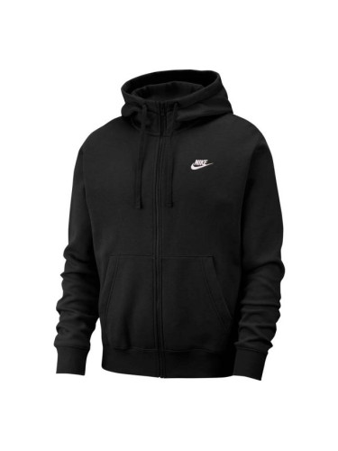 Nike NSW CLUB HOODIE FZ BB Мъжки суитшърт, черно, размер