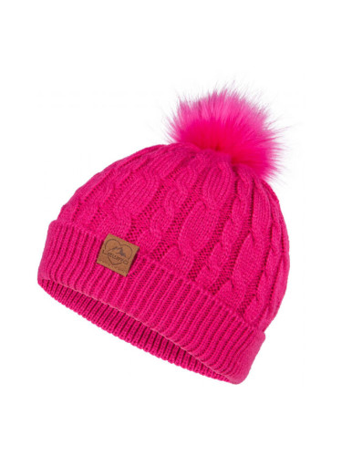 Lewro LAVRETA Плетена шапка за момичета, розово, размер