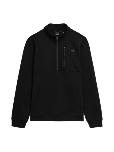 4F SWEATSHIRT 1/2 ZIP Мъжки суитшърт, черно, размер