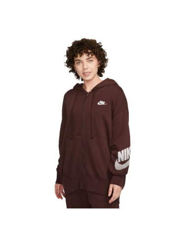 Nike NSW PHNX FLC FZ HOODIE DNC Дамски суитшърт, кафяво, размер