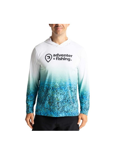 ADVENTER & FISHING UV HOODIE SAND Мъжка функционална UV тениска, светлосиньо, размер