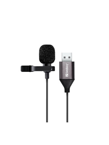 Микрофон Sandberg SNB-126-19, тип брошка, USB A, черен