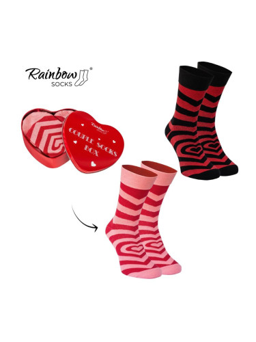 ZOOKSY/RAINBOW SOCKS Чорапи COUPLE BOX 2 чифта Box Heart Rainbow Socks