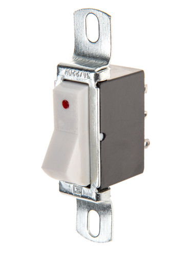 Rocker превключвател, 2 позиции, ON-ON, 3A/250VAC, отвор 34x14mm, 6 извода, бял