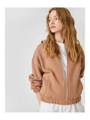 Koton Zippered Sweatshirt Hooded Pocket Detail