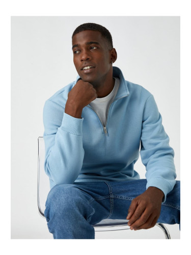 Koton Zippered Sweatshirt Standing Collar