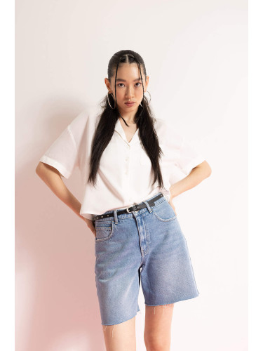 DEFACTO Coool Regular Fit Pajama Collar Short Sleeve Shirt