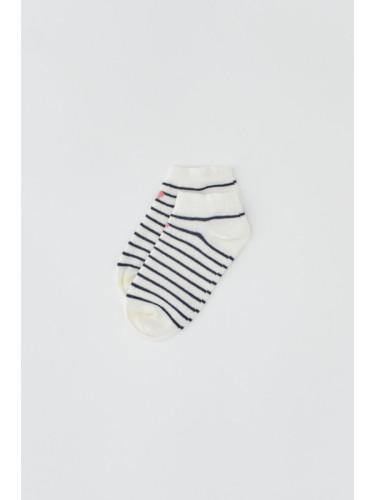 Dagi Ecru Girls' Stripe Socks-ek