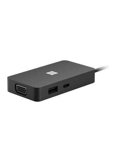 Докинг станция Microsoft USB-C Travel Hub, от USB C към 1x USB C, 1x USB A, 1x HDMI, 1x VGA, 1x RJ45, черна
