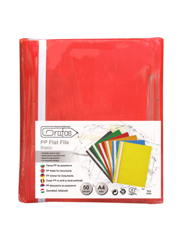 PVC папка с перф. Grafos Basic чрв 50бр