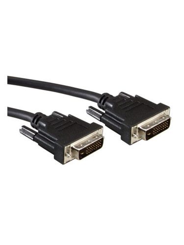 Кабел Roline от DVI(м) към DVI(м), dual link, екраниран, 2m, черен