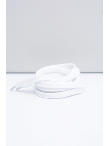 Бели плоски памучни връзки Corbby