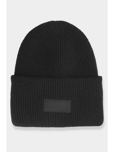 Women's winter hat with logo 4F black