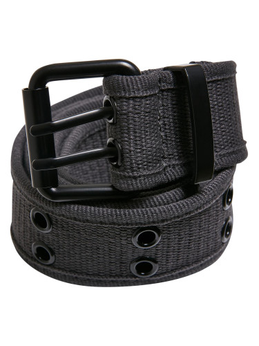 Canvas belt with double thorn buckle grey