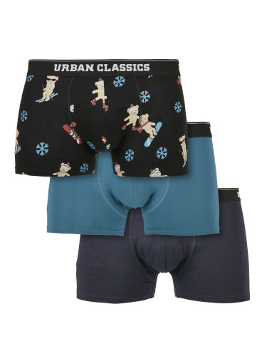 Organic X-Mas boxers 3-pack teddy aop+jasper+navy