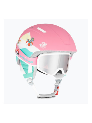 Детска ски каска HEAD Maja Комплект лапи + очила розов