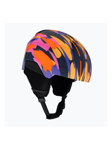 Детска ски каска Alpina Pizi розов оранжев/син гланц