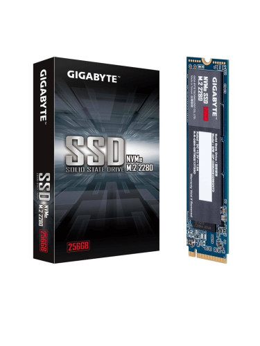 Памет SSD 256GB, Gigabyte (GP-GSM2NE3256GNTD), Nvme, M.2 2280, скорост на четене 1700 MB/s, скорост на запис 1100 MB/s