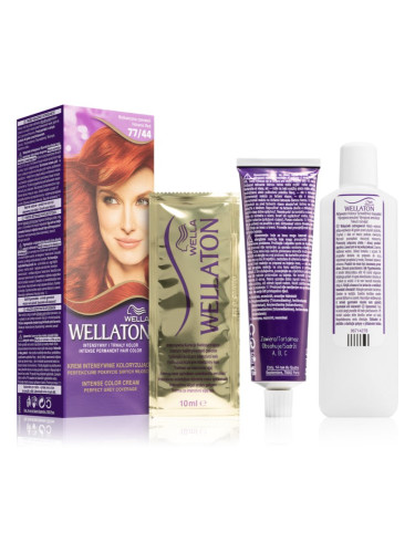 Wella Wellaton Intense перманентната боя за коса с арганово масло цвят 77/44 Volcanic Red 1 бр.