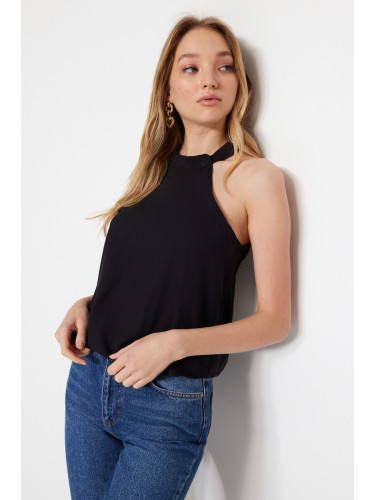 Trendyol Black Halterneck Woven Blouse