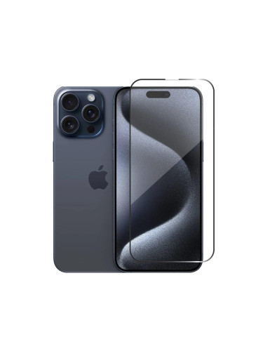 Стъклен протектор MBX 9D Paper Box Flat, За iPhone 15 Pro (6.1), Черен