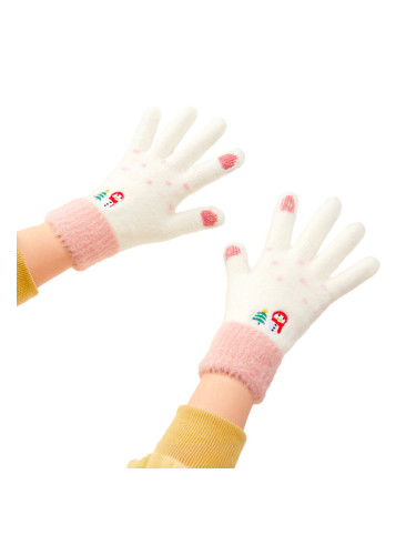 Коледни ръкавици за телефон бели