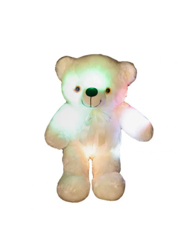 Плюшено мече с LED светлини, бяло, 40 см