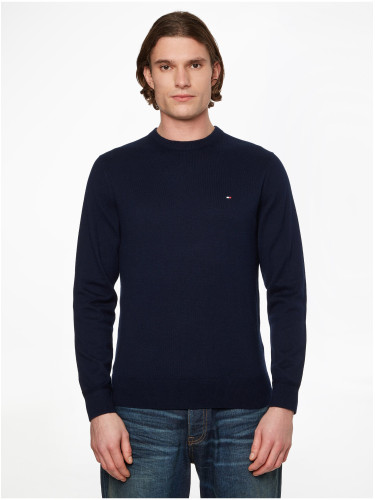 Navy blue men's sweater with cashmere Tommy Hilfiger