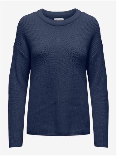 Navy blue women's basic sweater ONLY Bella - Women