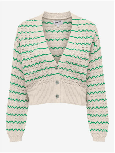 Green-beige women's striped cardigan ONLY Asa - Women's