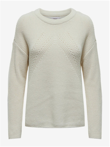 Women's Cream Basic Sweater ONLY Bella - Women