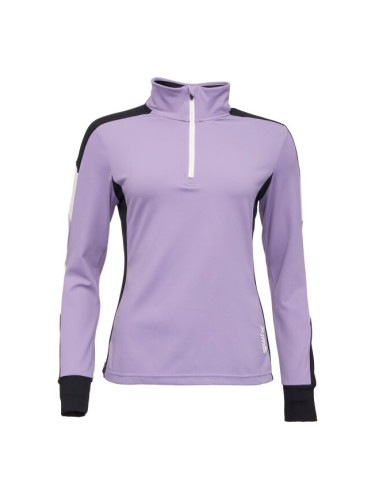Swix TISTA 1/2 MID LAYER W Функционален суитшърт с права яка, лилаво, размер