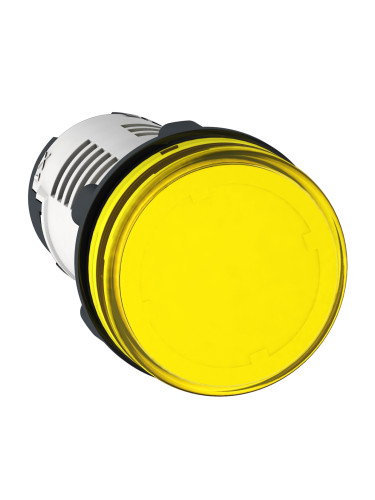 Индикаторна лампа, LED, XB7EV05MP, 220VAC, жълта, отвор ф22mm