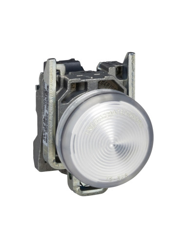 Индикаторна лампа LED, XB4BVM1, 220VAC, бяла, ф22mm