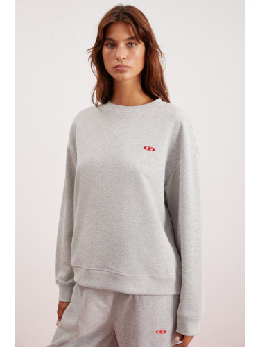 GRIMELANGE LEONA Oversize Gray Sweatshirt