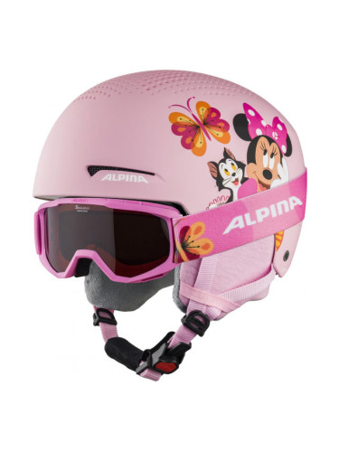 Alpina Sports ZUPO DISNEY SET Ски каска и очила за деца, розово, размер