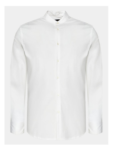 Sisley Риза 5CNXSQ032 Бял Slim Fit