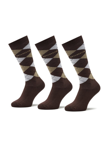 Horka Комплект 3 чифта дълги чорапи мъжки Riding Socks 145450 Кафяв