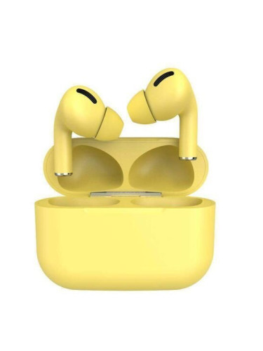 Безжични слушалки Macaron IPOD TWS Bluetooth 5.0 с тъч контрол и 3D звук, Жълти