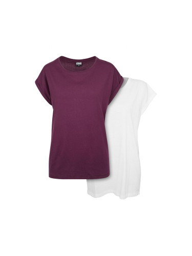 Women's T-shirtUrban Classics - 2 packs white/cherry