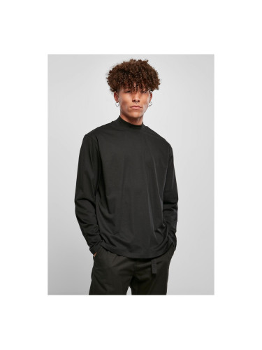 Heavy Boxes Mock Neck Long Sleeve Neck Black