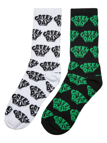 Green Day Socks - 2 Pack - Black/White