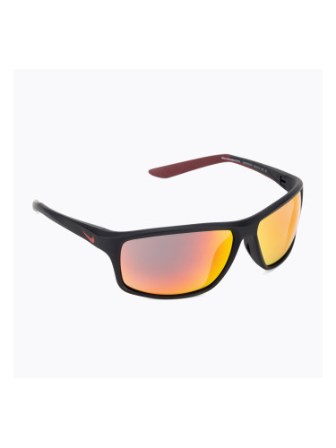 Слънчеви очила Nike Adrenaline 22 M матово черно/университетско червено/сиво с червени лещи