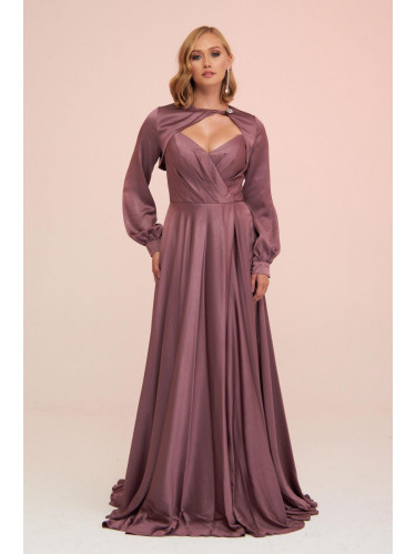 Carmen Lavender Foil Bolero Slit Long Evening Dress