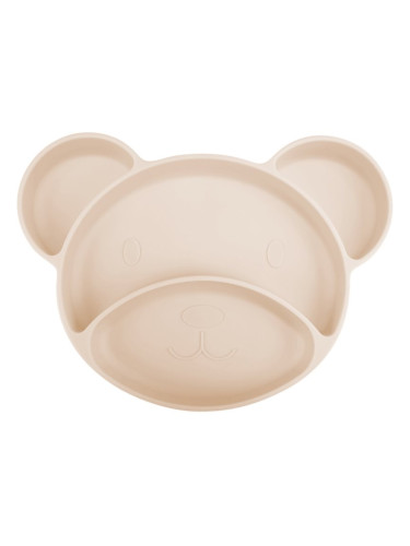 Canpol babies Bear разделена чиния с вендуза Beige 1 бр.