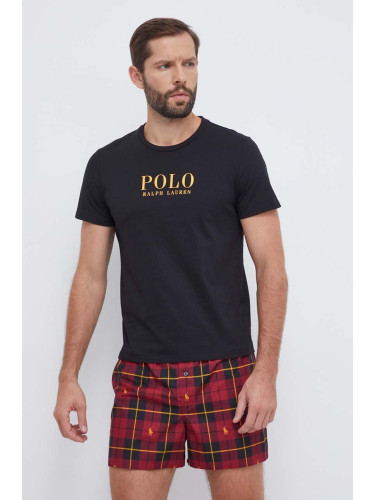 Памучна пижама Polo Ralph Lauren с десен
