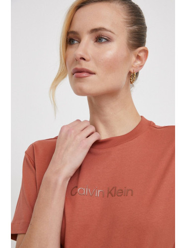 Памучна тениска Calvin Klein в оранжево K20K205448