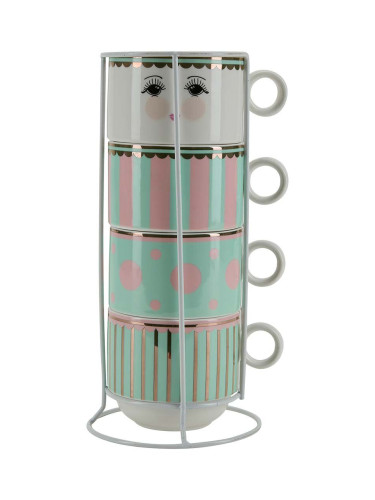 Комплект чаши със стойка Miss Etoile (4 броя)