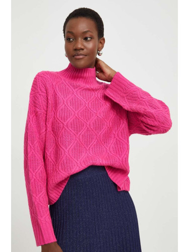 Пуловер Answear Lab дамски в червено с ниско поло